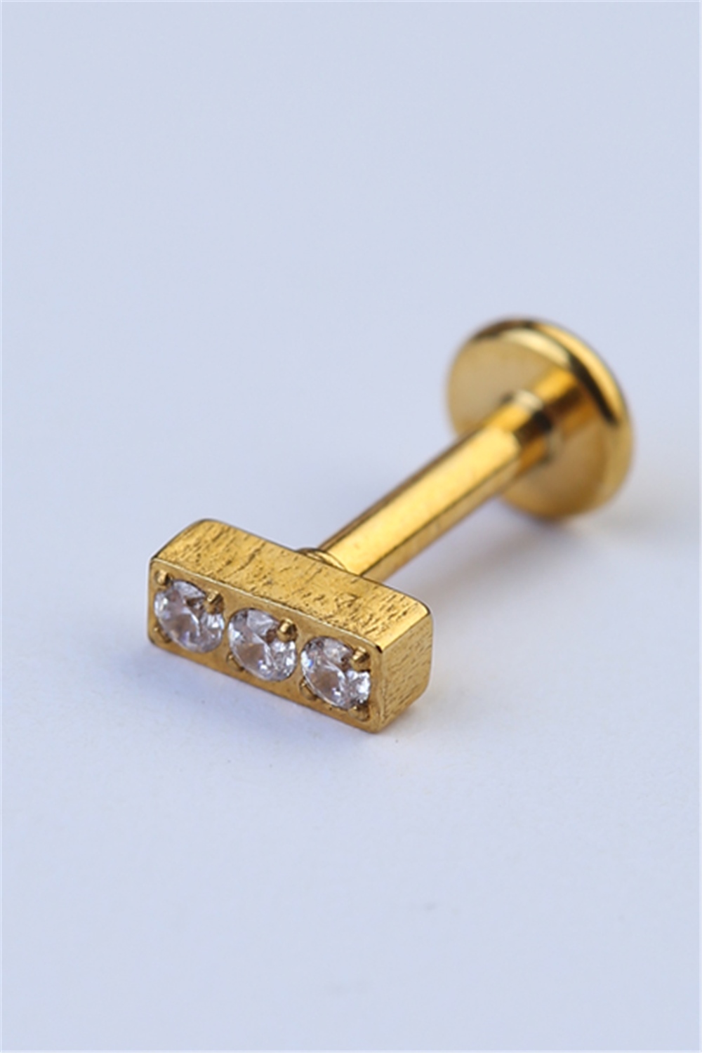 Parça Taş Baget Labret Gold Piercing