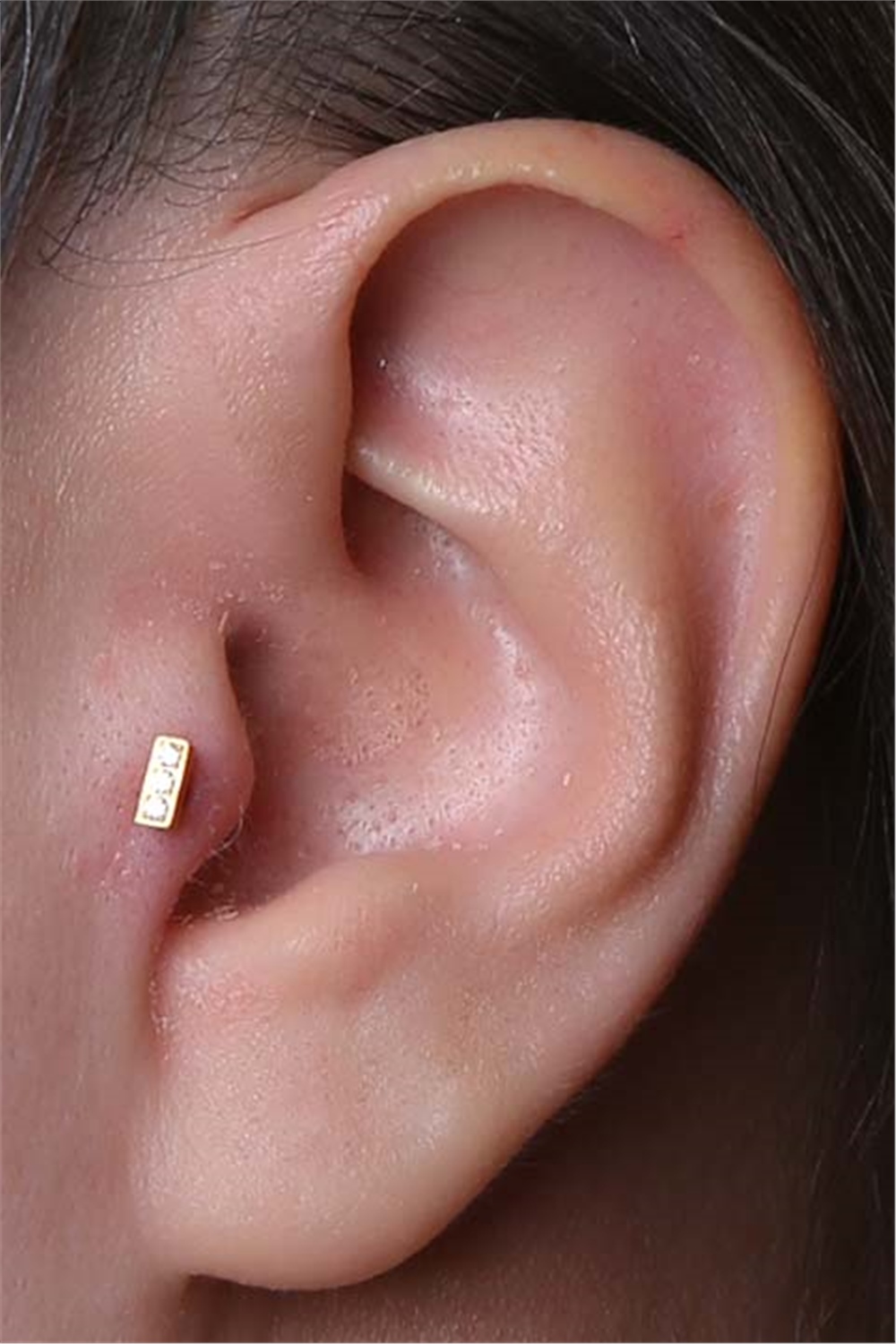 Parça Taş Baget Labret Gold Piercing