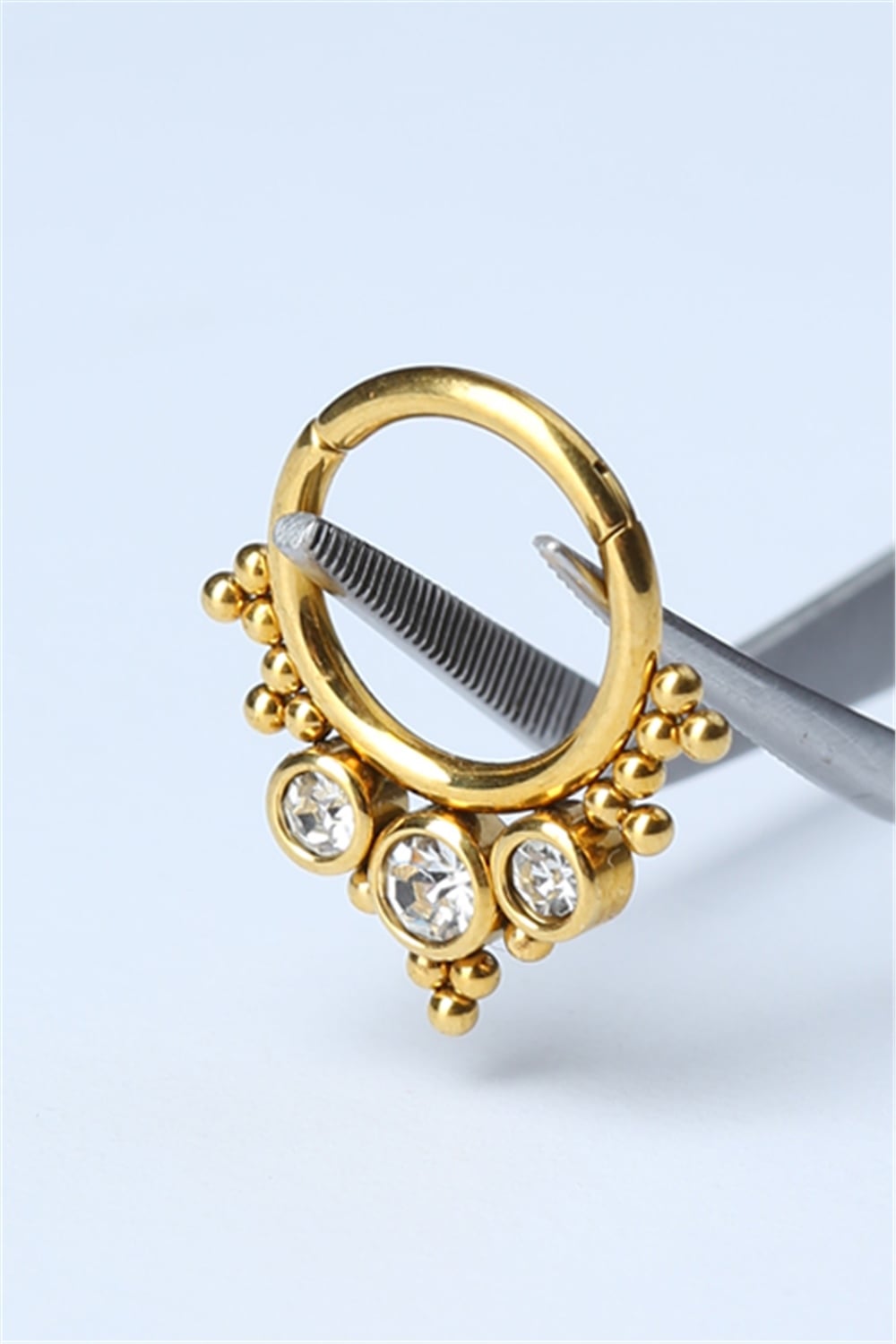 Retro Gizli Kilit Halka Gold Piercing