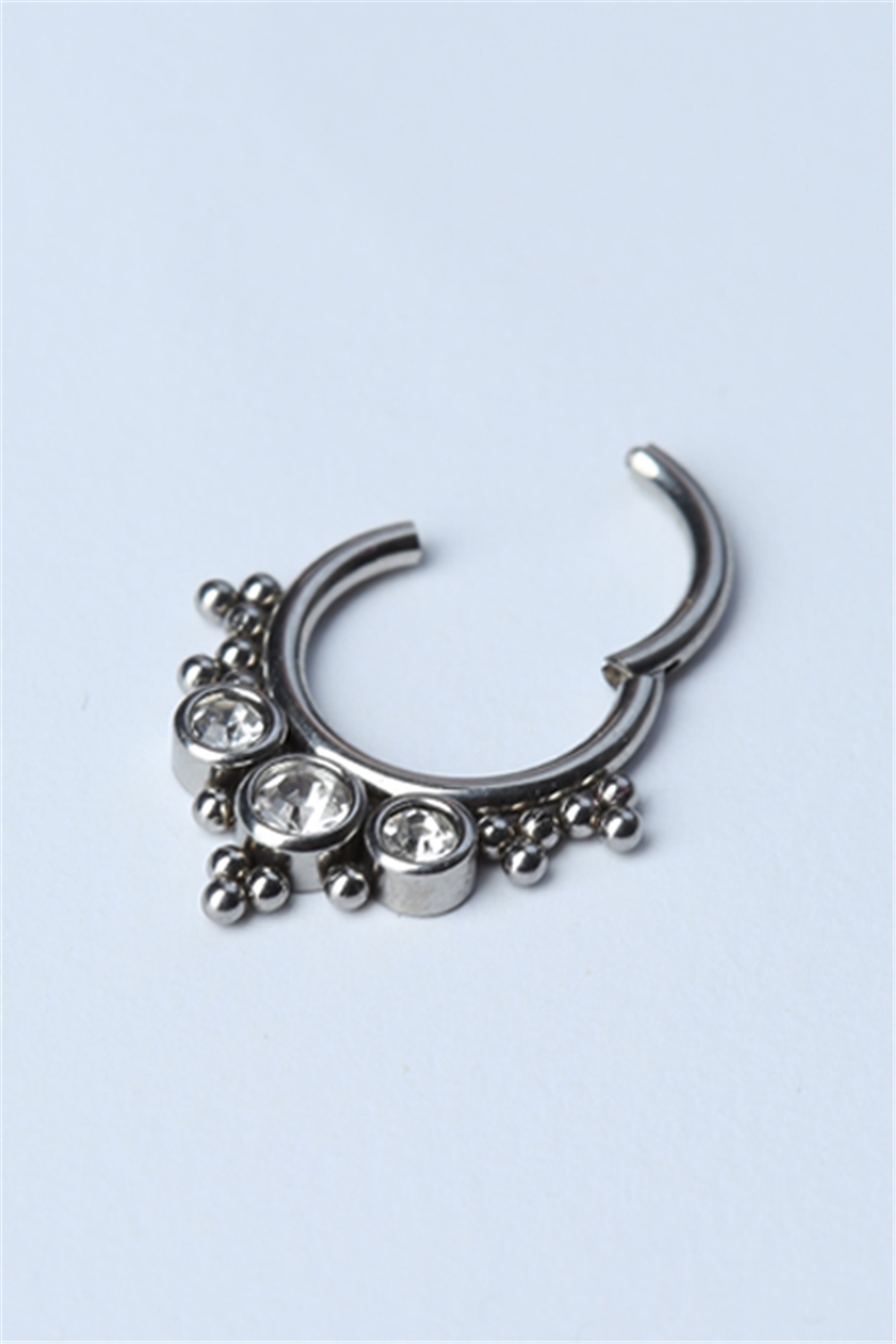 Retro Gizli Kilit Halka Silver Piercing
