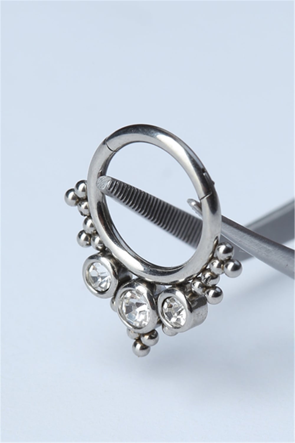 Retro Gizli Kilit Halka Silver Piercing