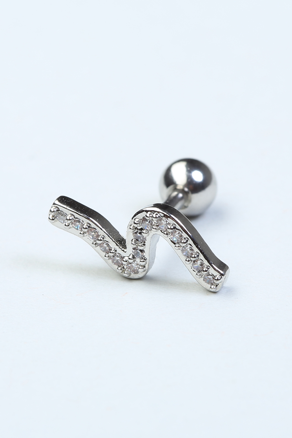 S Model Taşlı Toplu Labret Silver Piercing