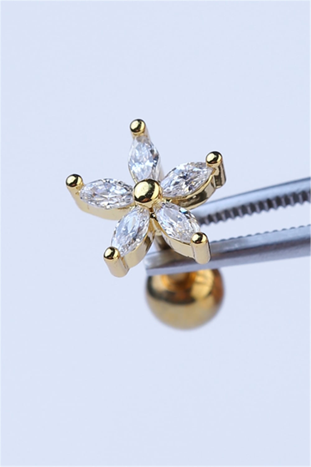 Sabit Markiz Çiçek Gold Piercing 
