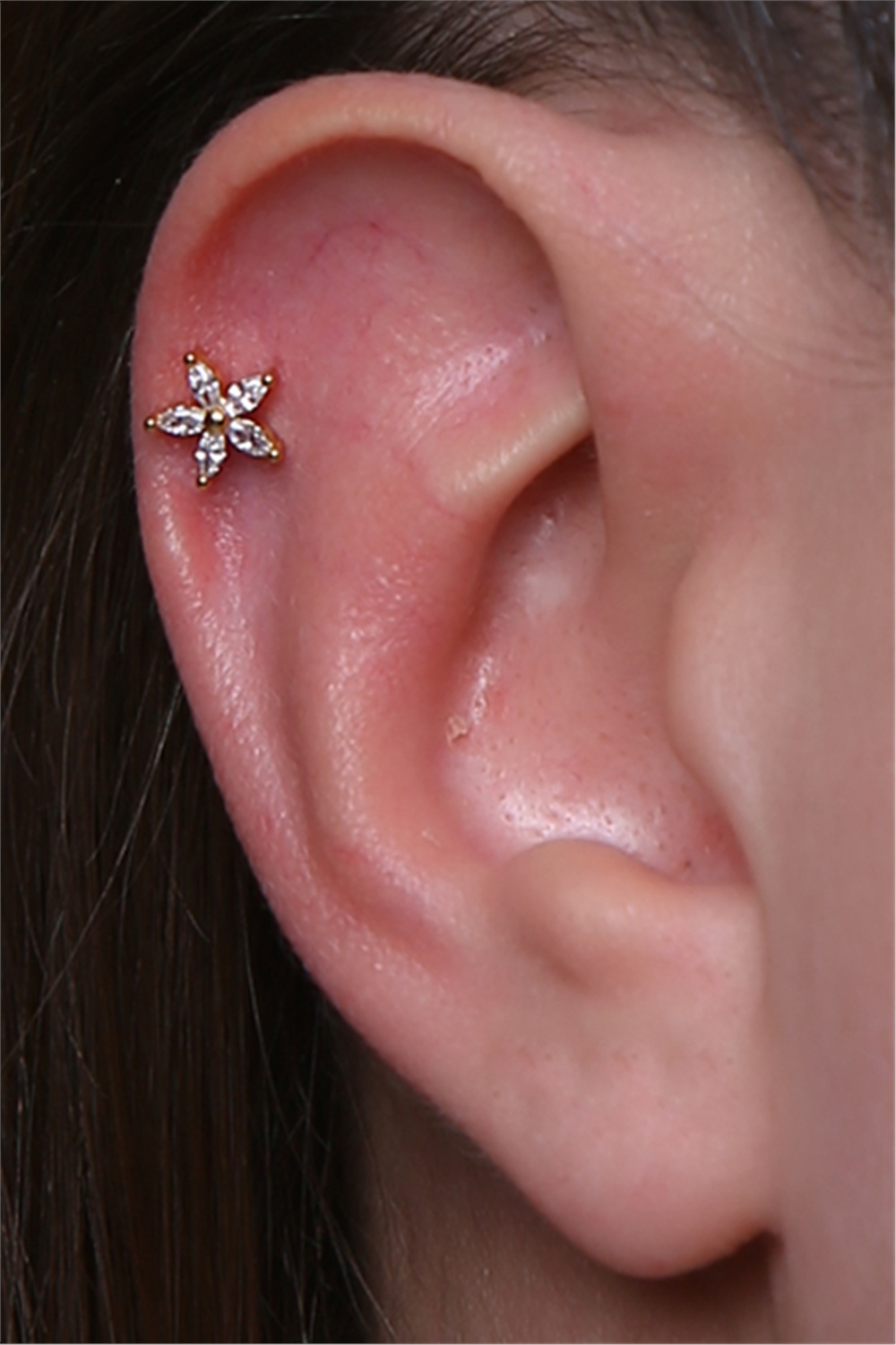 Sabit Markiz Çiçek Gold Piercing 