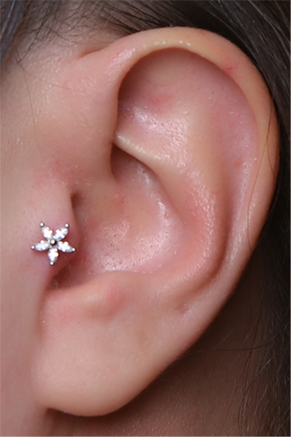 Sabit Markiz Çiçek Silver Piercing 