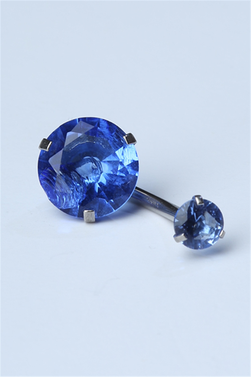 Safir Tek Taş Göbek Silver Piercing