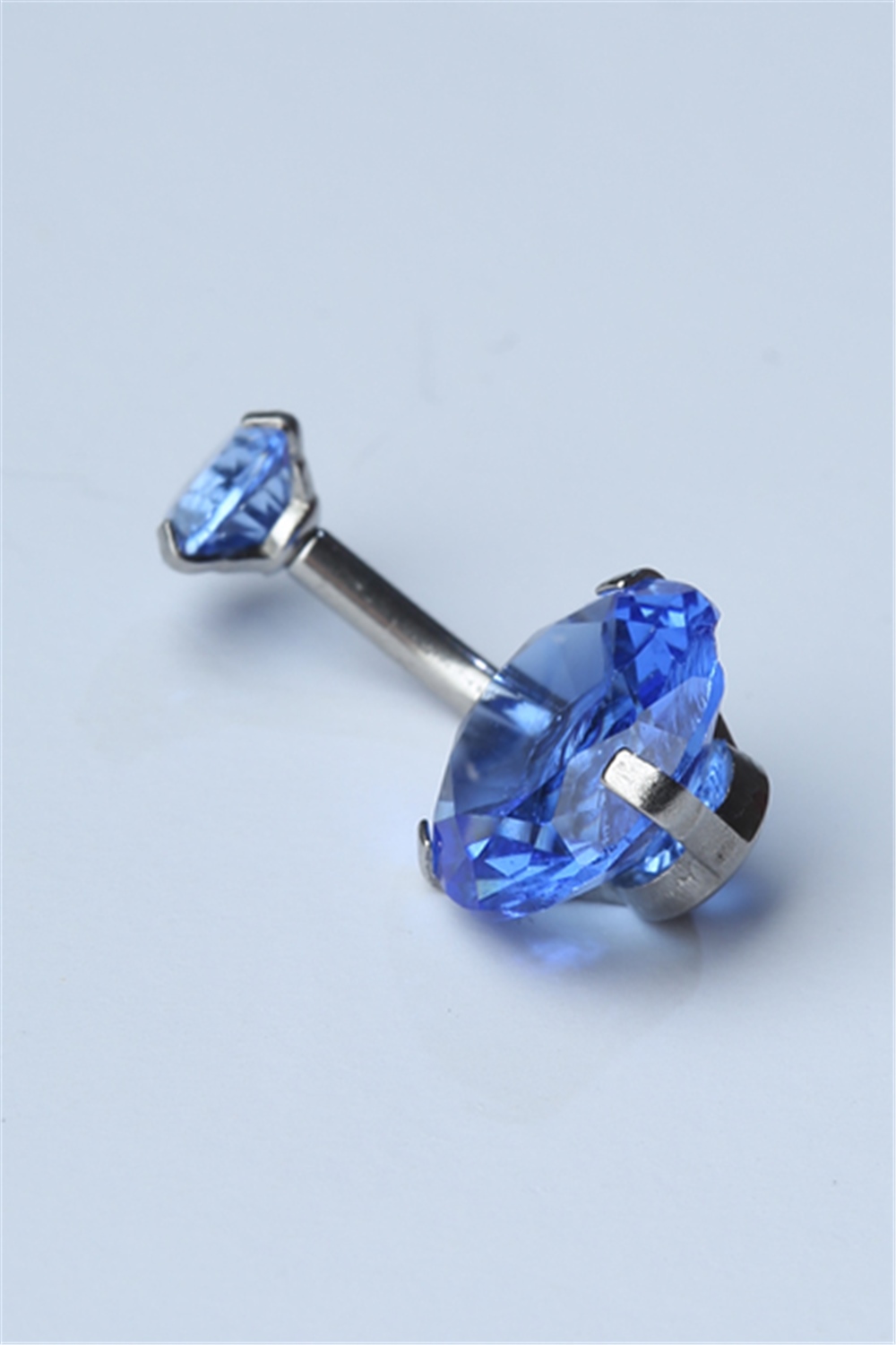 Safir Tek Taş Göbek Silver Piercing