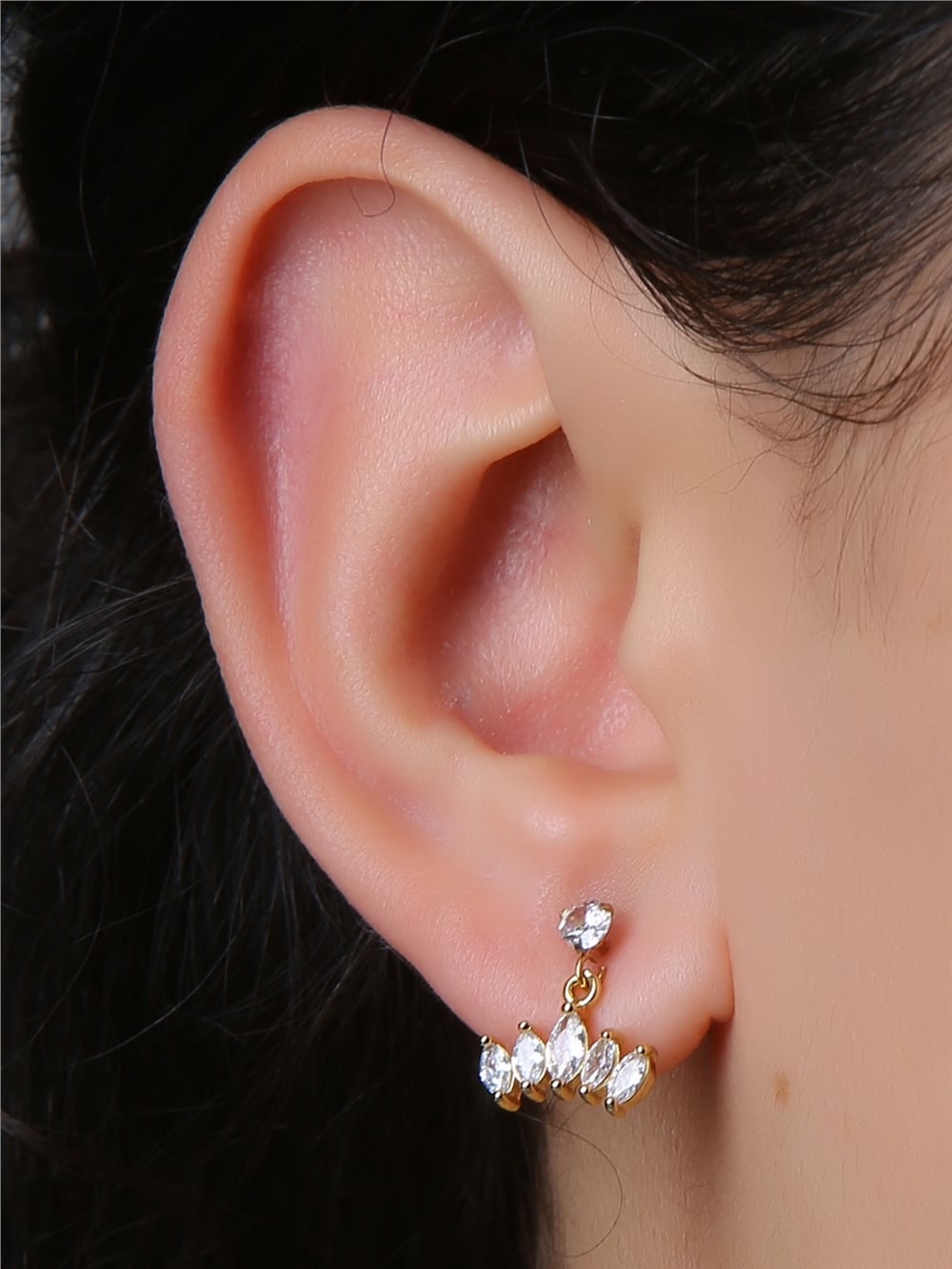 Sallanan Beşli Markiz Gold Piercing