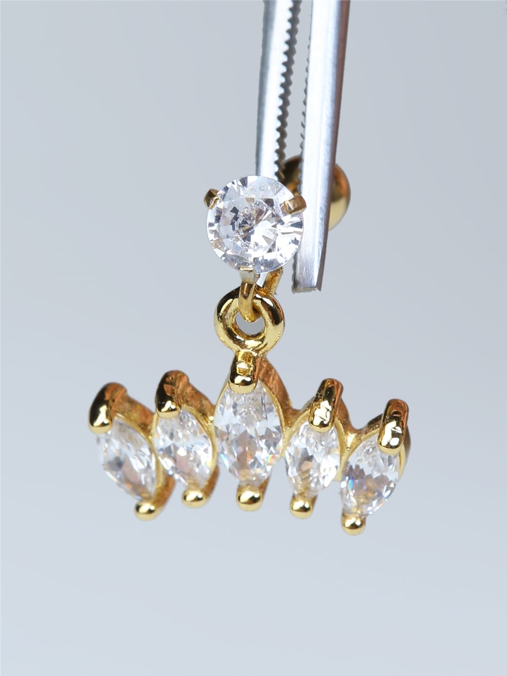 Sallanan Beşli Markiz Gold Piercing