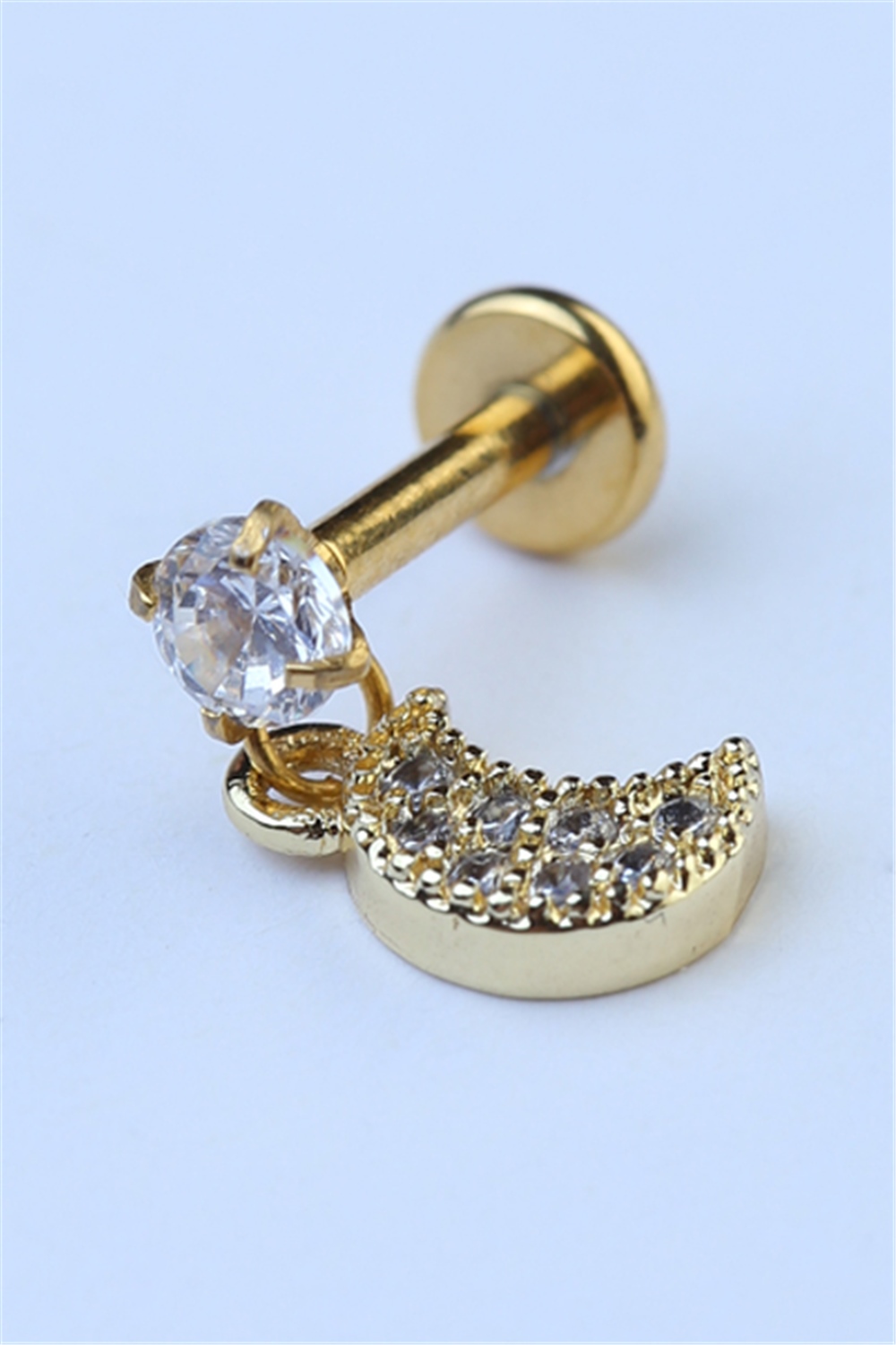 Sallantı Ay Labret Gold Piercing