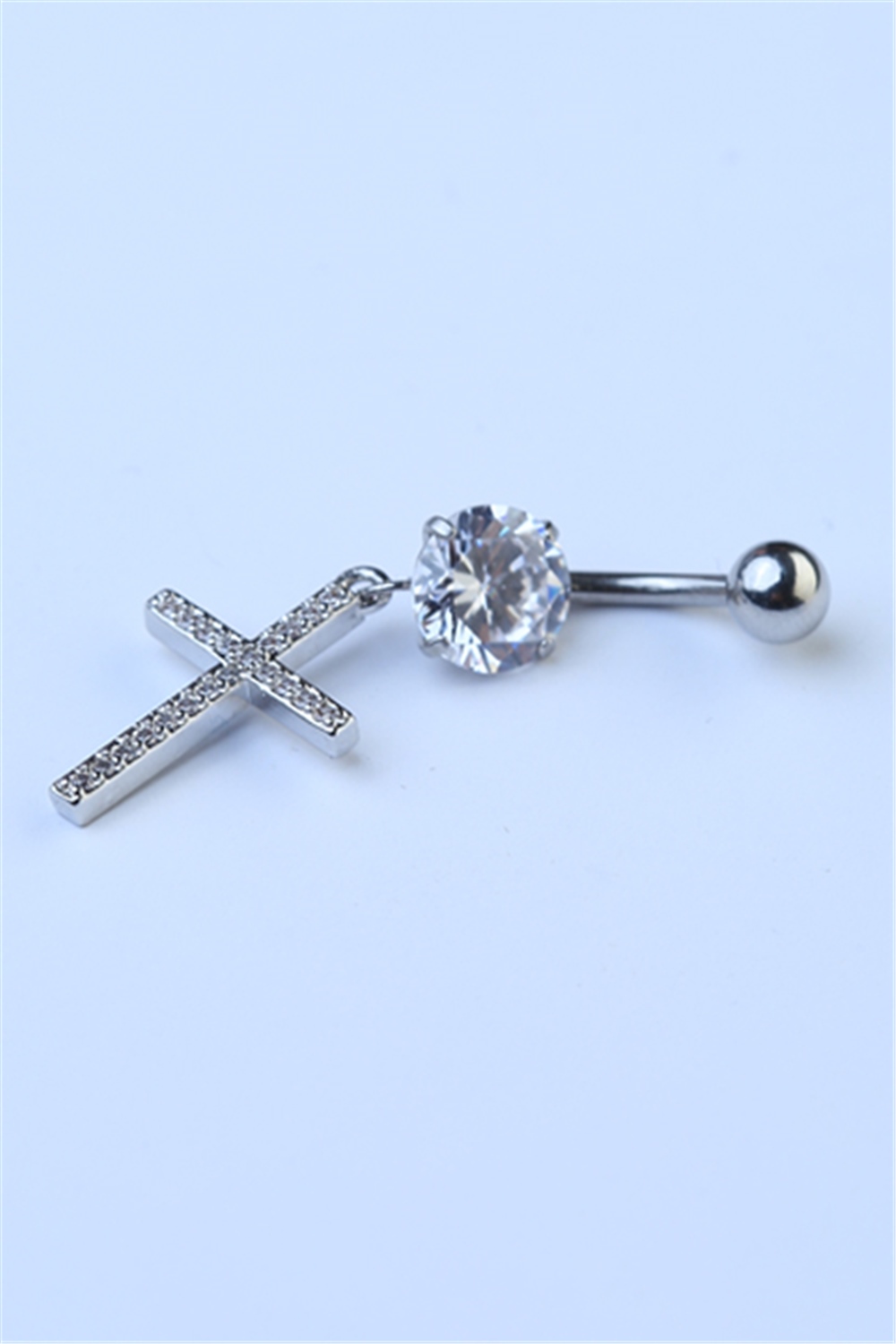Sallantı Haç Göbek Silver Piercing