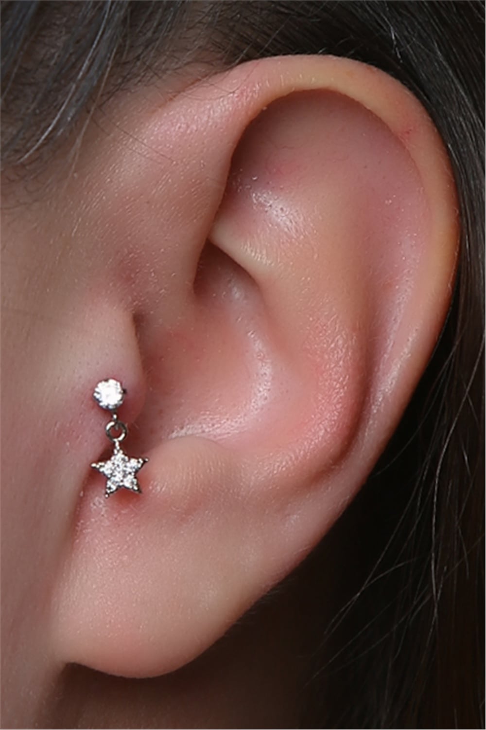 Sallantı Yıldız Labret Silver Piercing