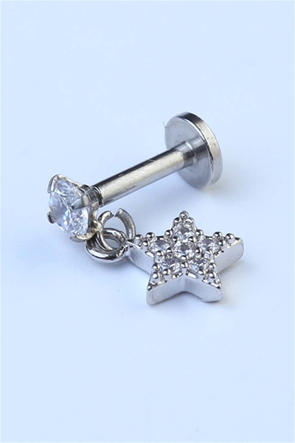 Sallantı Yıldız Labret Silver Piercing