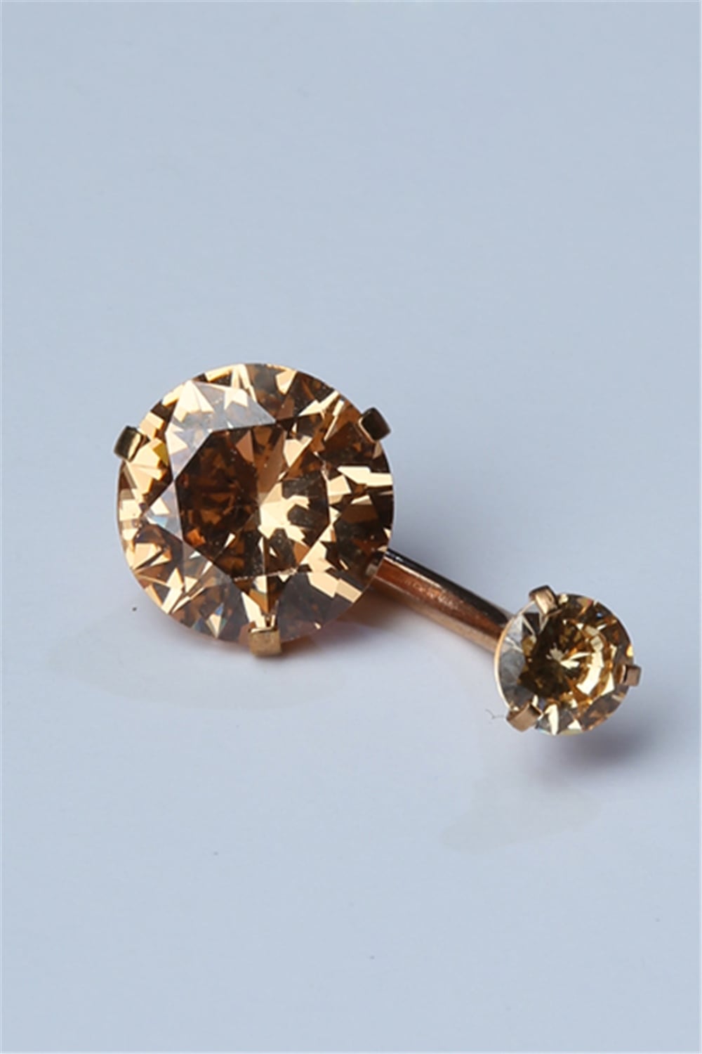 Sarı Tek Taş Göbek Gold Piercing