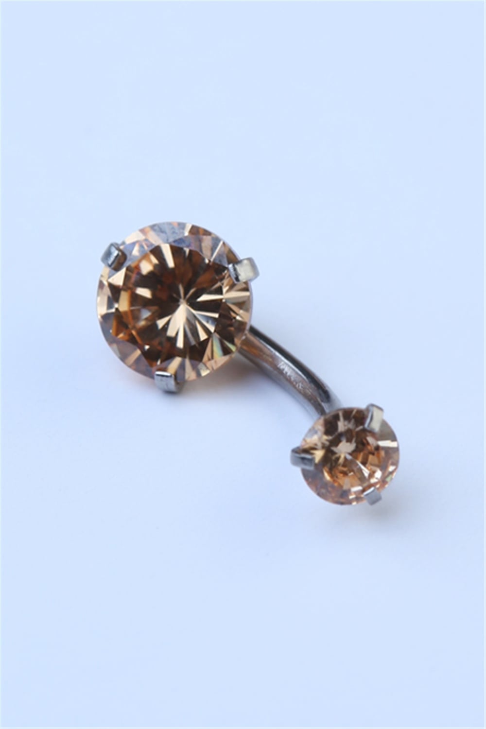 Sarı Tek Taş Küçük Boy Göbek Silver Piercing