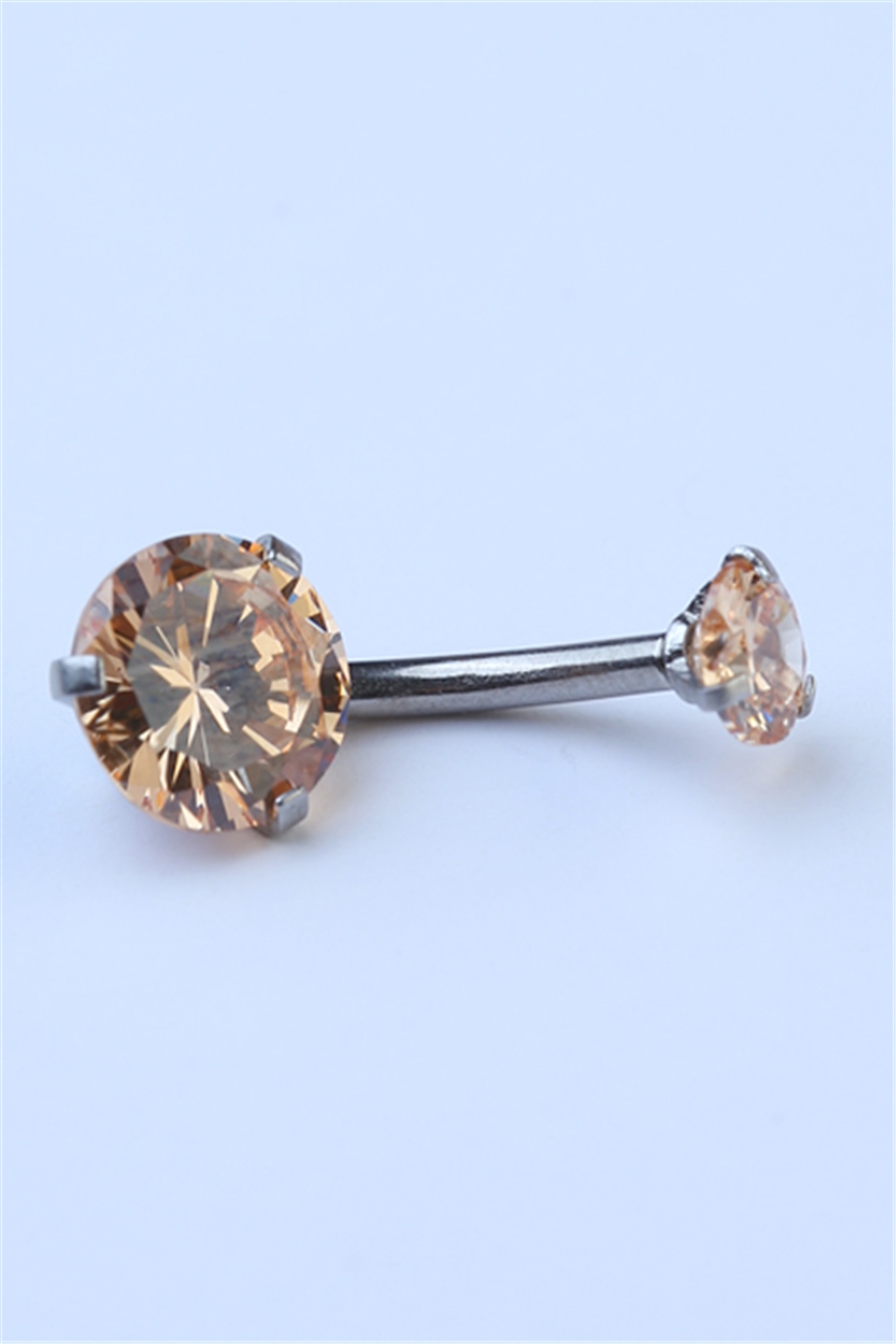 Sarı Tek Taş Küçük Boy Göbek Silver Piercing