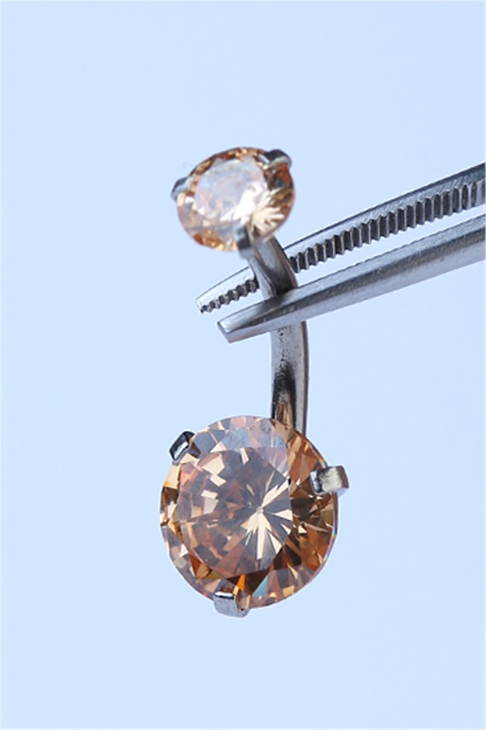 Sarı Tek Taş Küçük Boy Göbek Silver Piercing