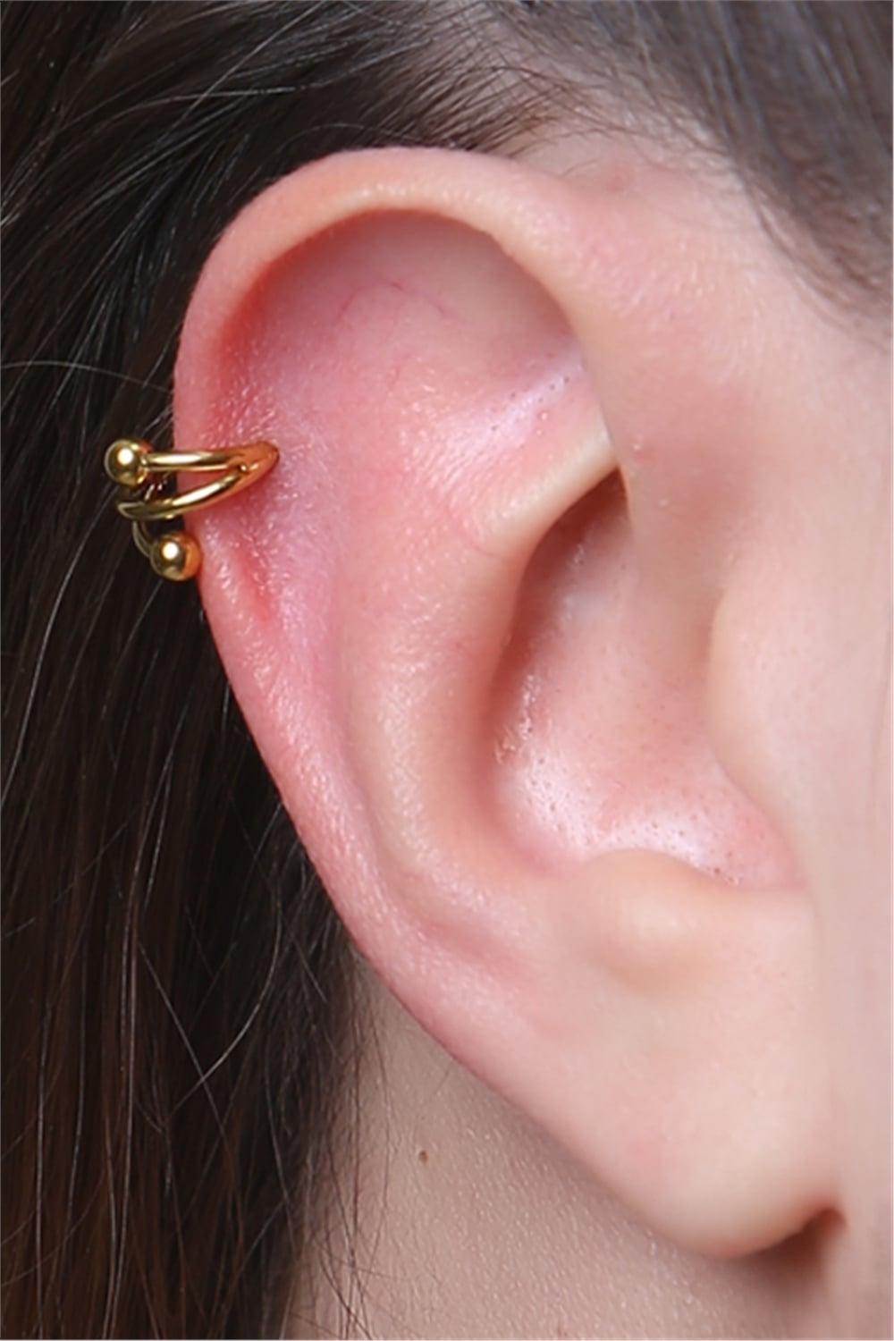 Sarmal Gizli Kilit Halka Gold Piercing