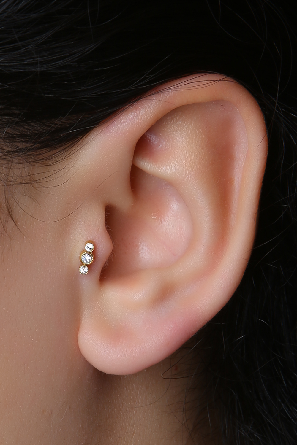 Sıra 3 Taş Gold Piercing