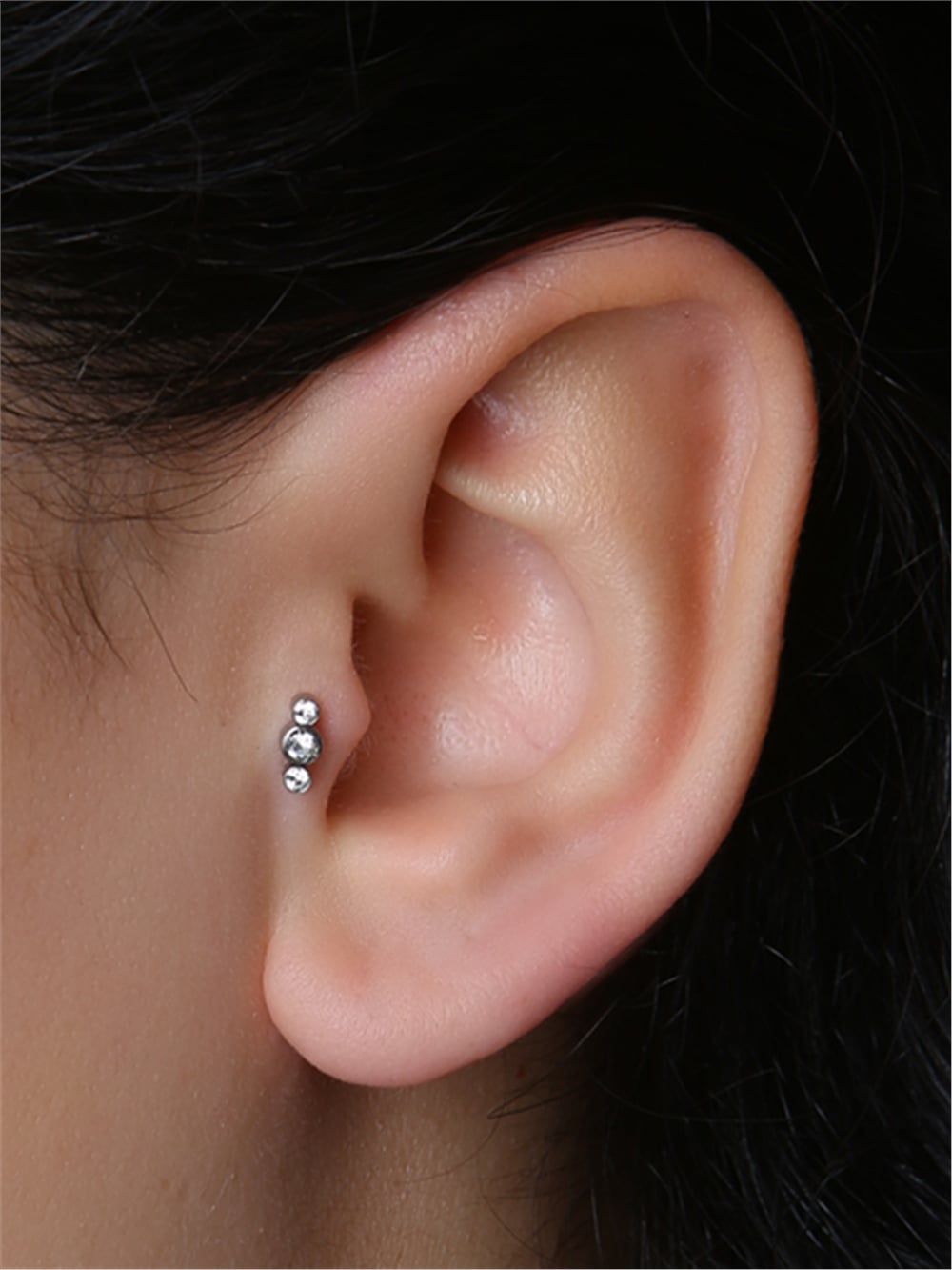 Sıra 3 Taş Silver Piercing