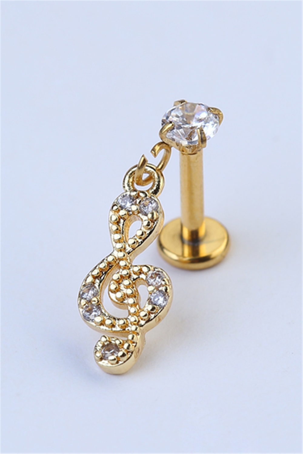 Sol Anahtarı Sallantı Labret Gold Piercing