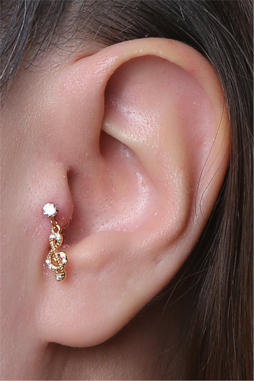 Sol Anahtarı Sallantı Labret Gold Piercing