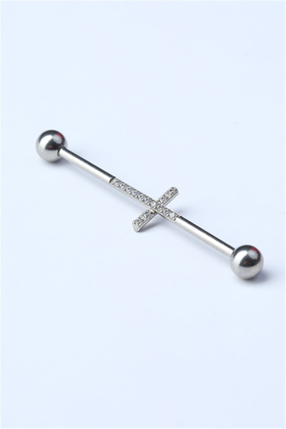 Taşlı Haç Model Köprü Silver Piercing 