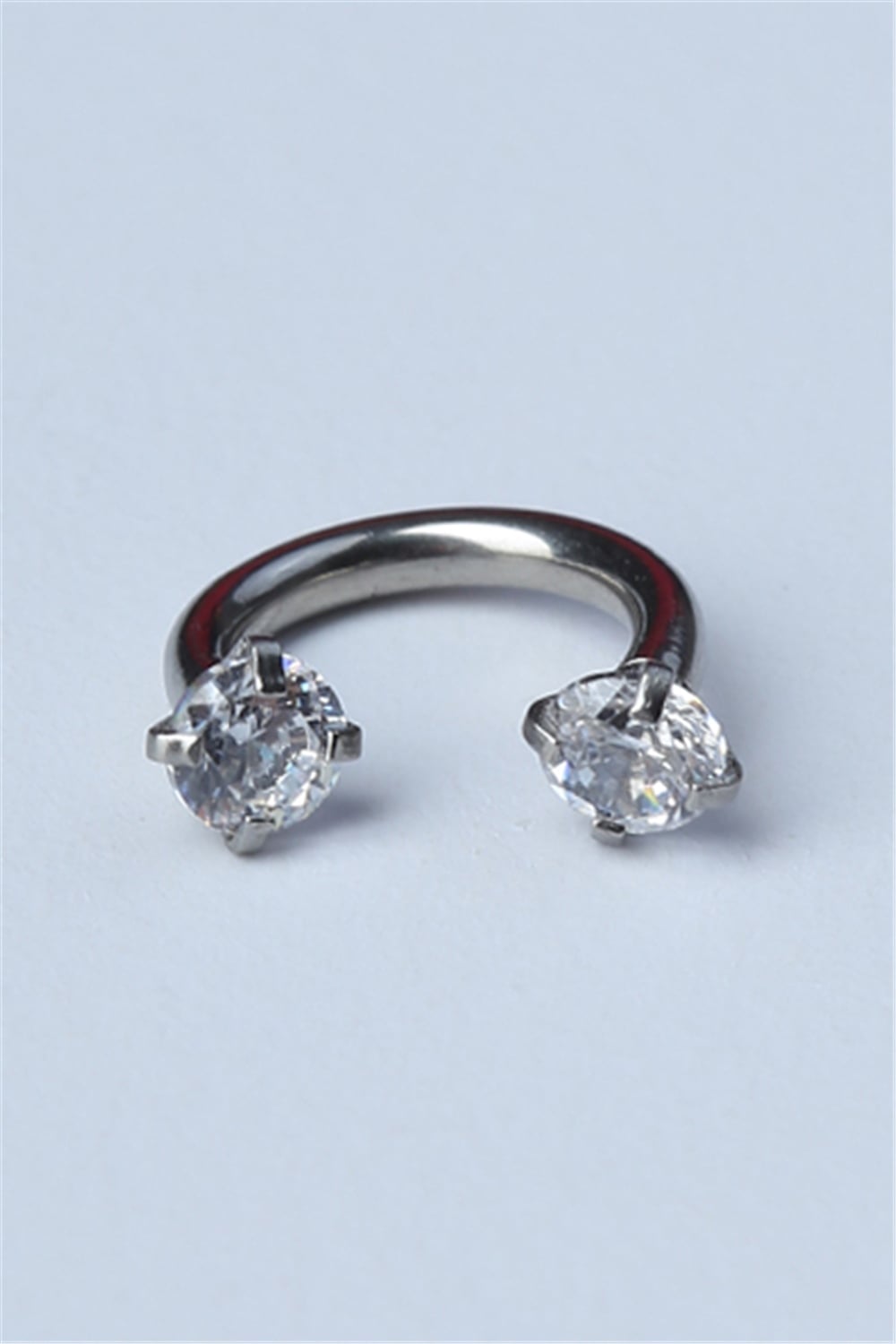 Taşlı Yarımay Silver Piercing 
