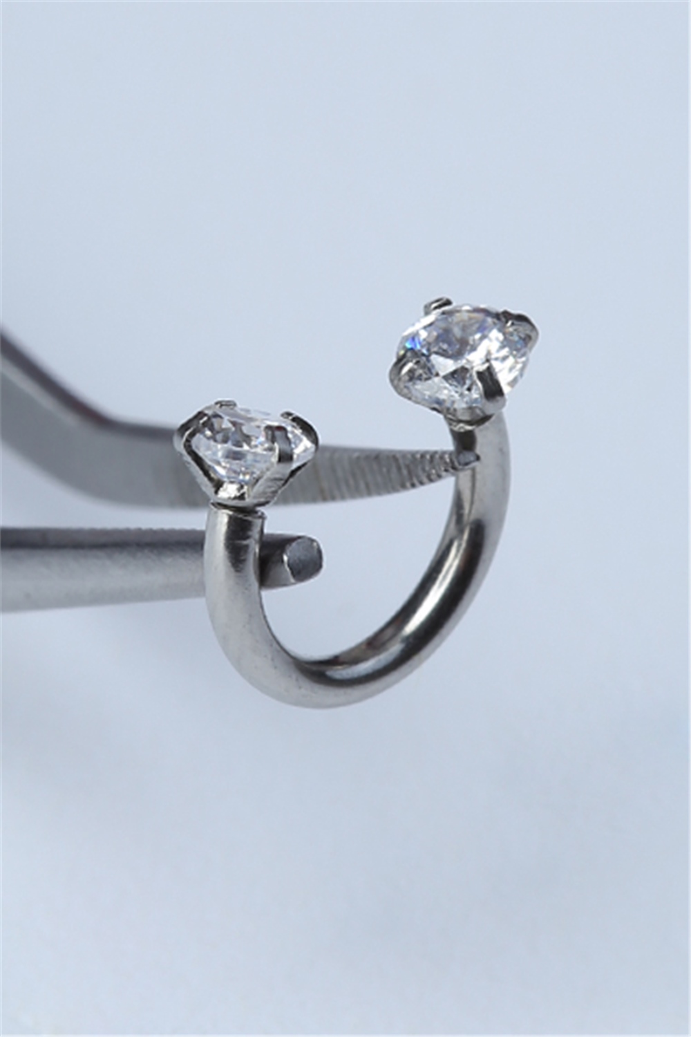 Taşlı Yarımay Silver Piercing 