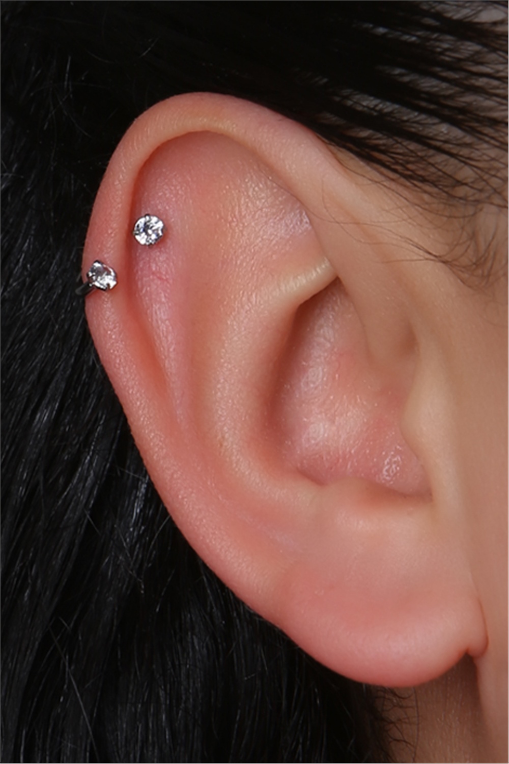 Taşlı Yarımay Silver Piercing 