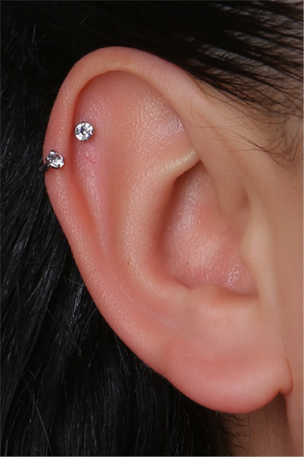 Taşlı Yarımay Silver Piercing 
