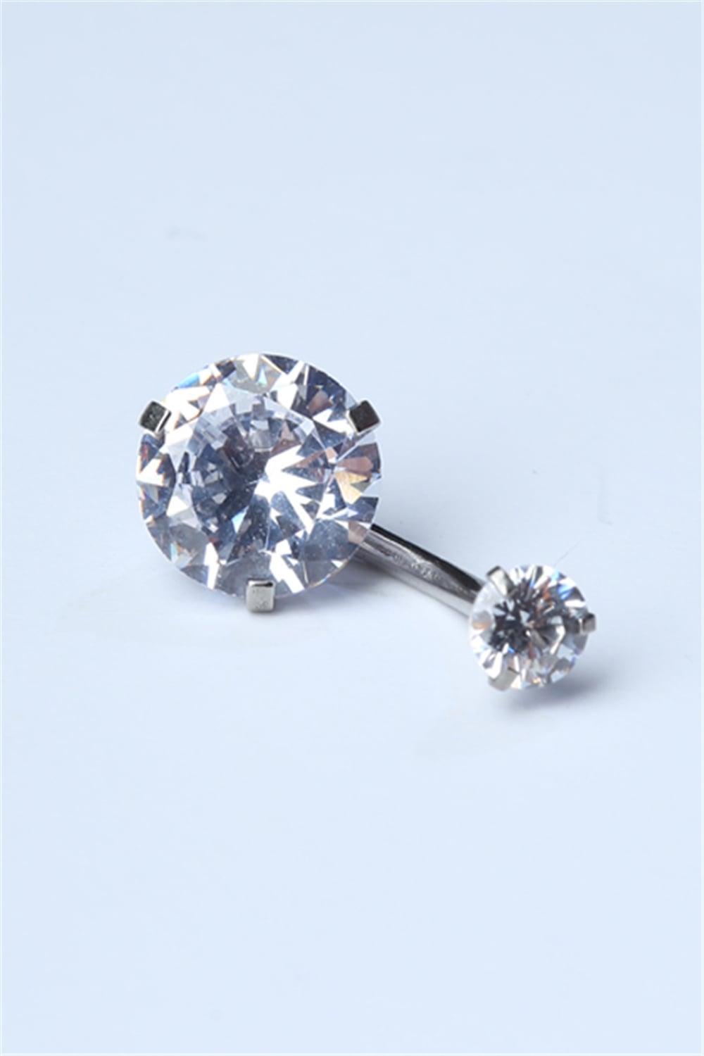 Tek Taş Büyük Boy Göbek Silver Piercing