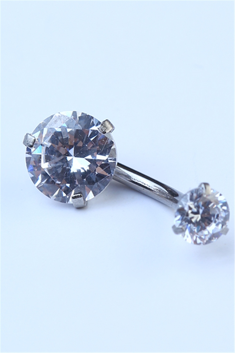 Tek Taş Küçük Boy Göbek Silver Piercing