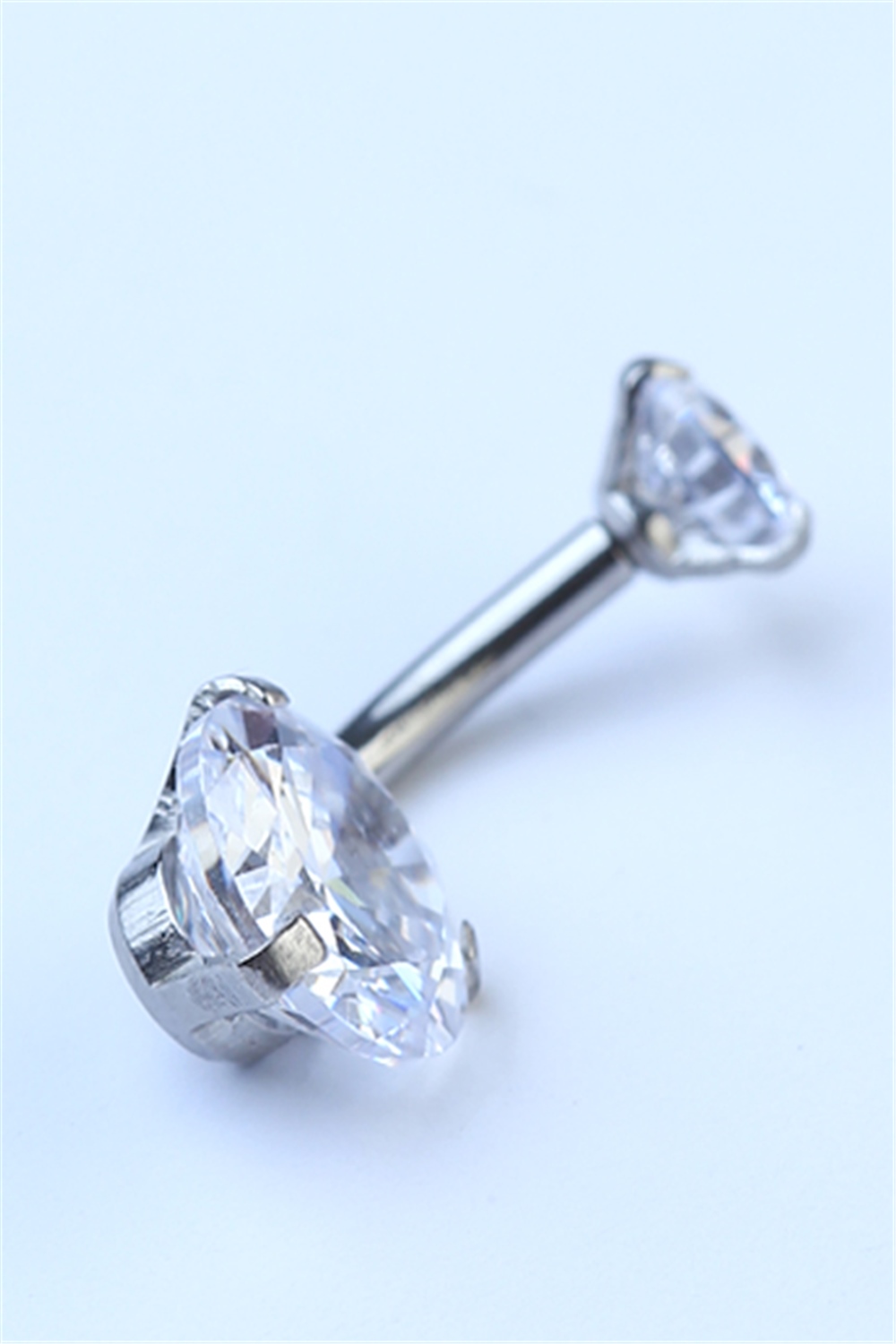 Tek Taş Küçük Boy Göbek Silver Piercing