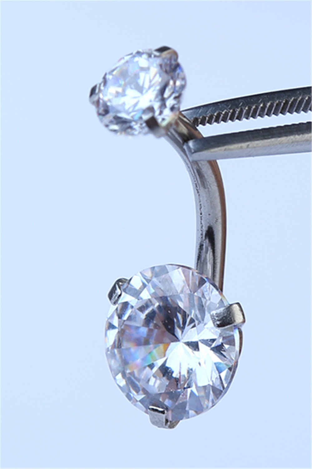 Tek Taş Küçük Boy Göbek Silver Piercing