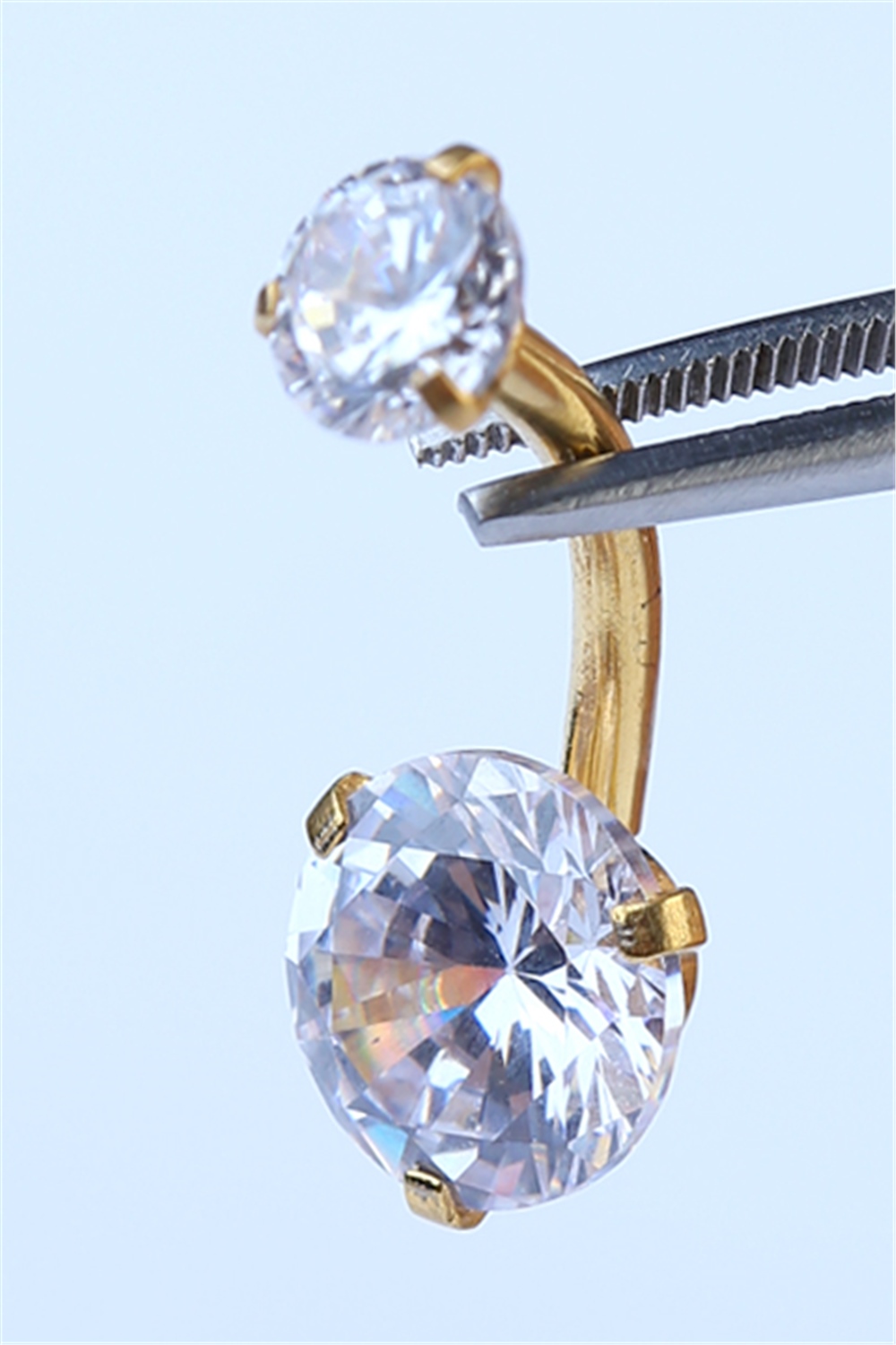 Tek Taş Orta Boy Göbek Gold Piercing