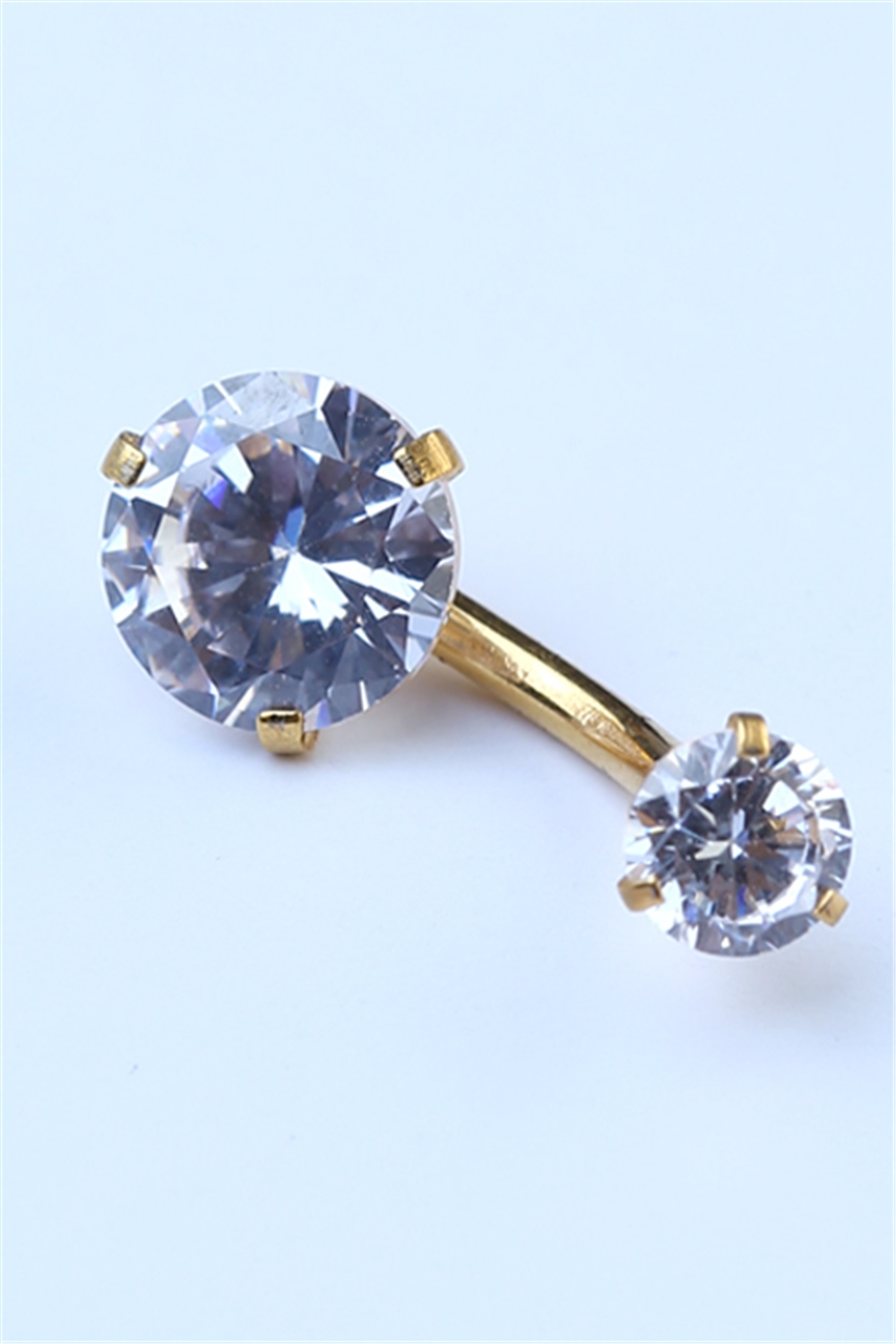 Tek Taş Orta Boy Göbek Gold Piercing