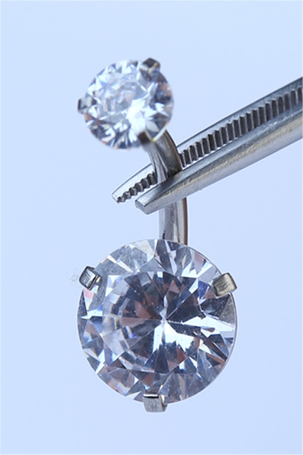 Tek Taş Orta Boy Göbek Silver Piercing