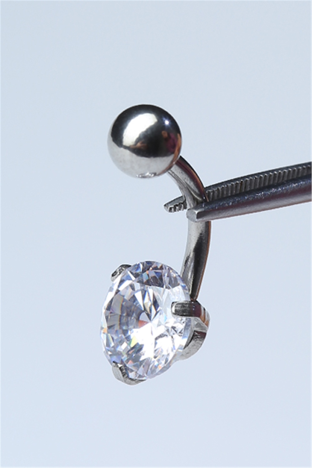 Toplu Tek Taş Göbek Silver Piercing