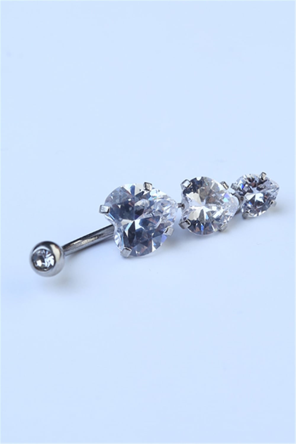 Üç Kalp Sallantı Göbek Silver Piercing