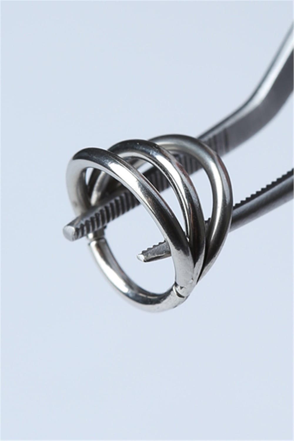 Üç Sıra Gizli Kilit Halka Silver Piercing