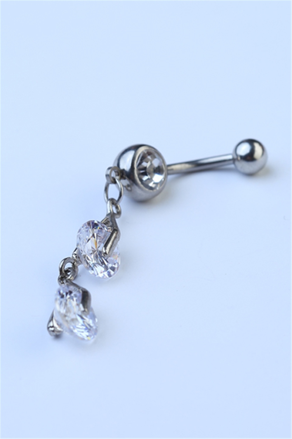Üç Taş Sallantı Göbek Silver Piercing
