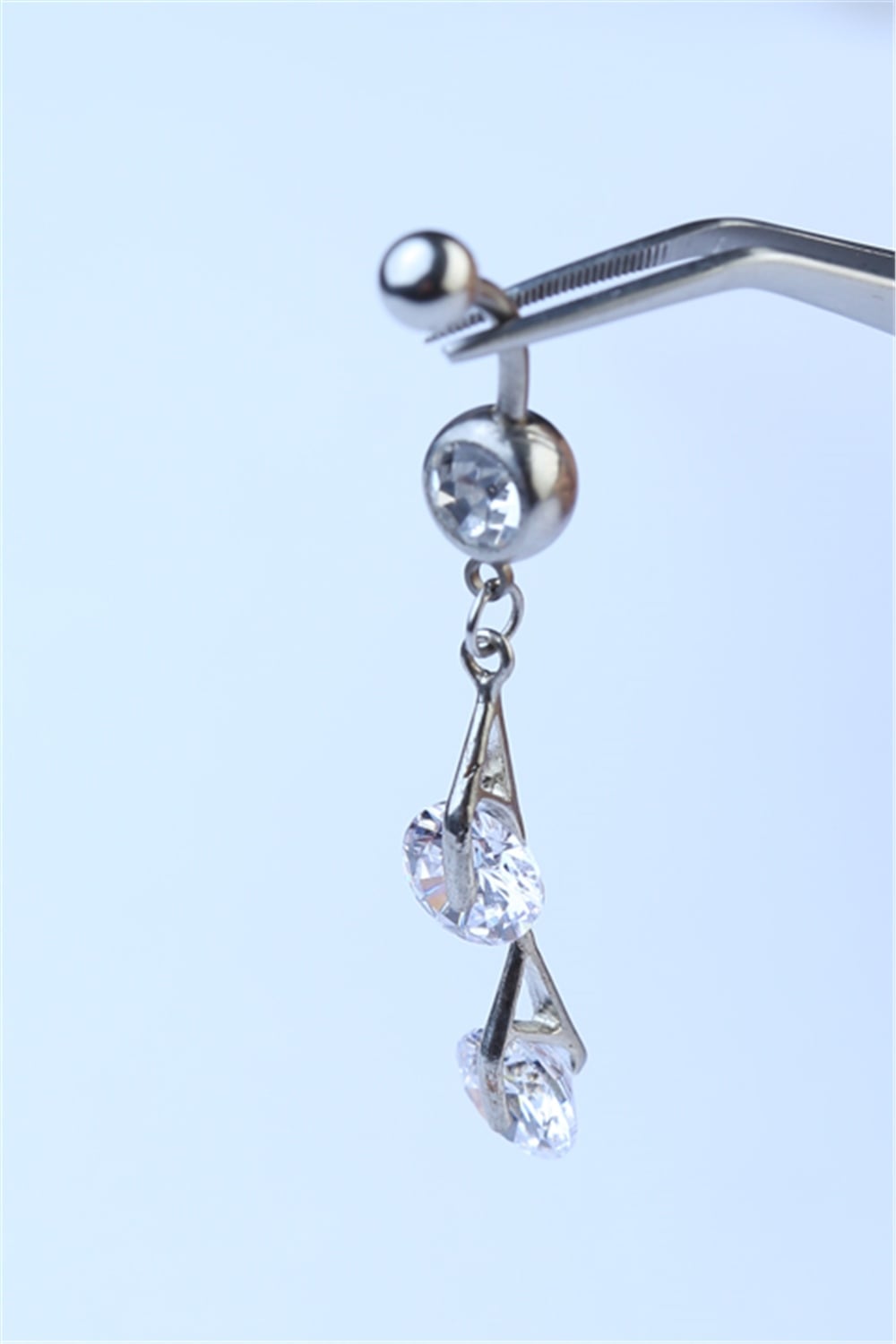 Üç Taş Sallantı Göbek Silver Piercing