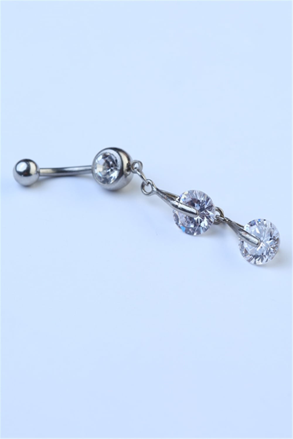 Üç Taş Sallantı Göbek Silver Piercing