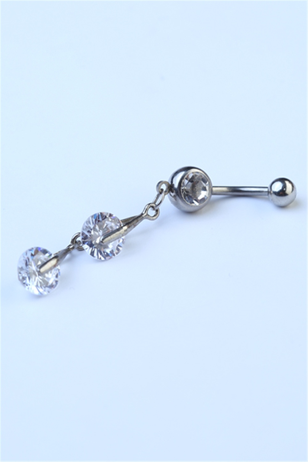 Üç Taş Sallantı Göbek Silver Piercing