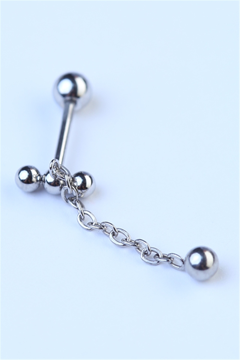 Üç Top Sallantı Silver Piercing