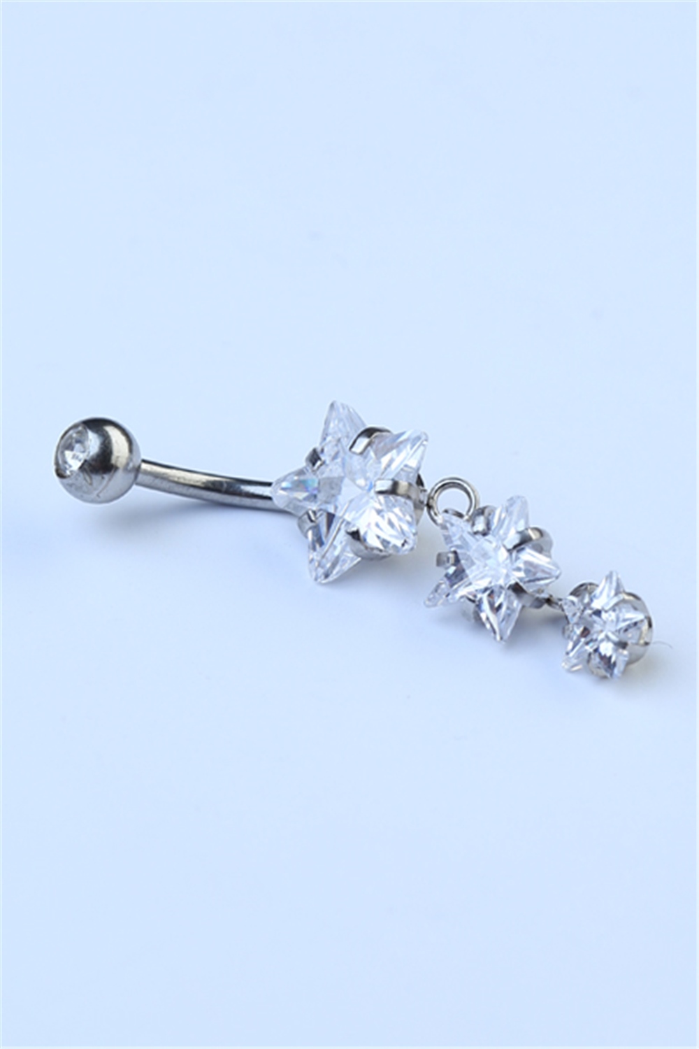 Üç Yıldız Sallantı Göbek Silver Piercing