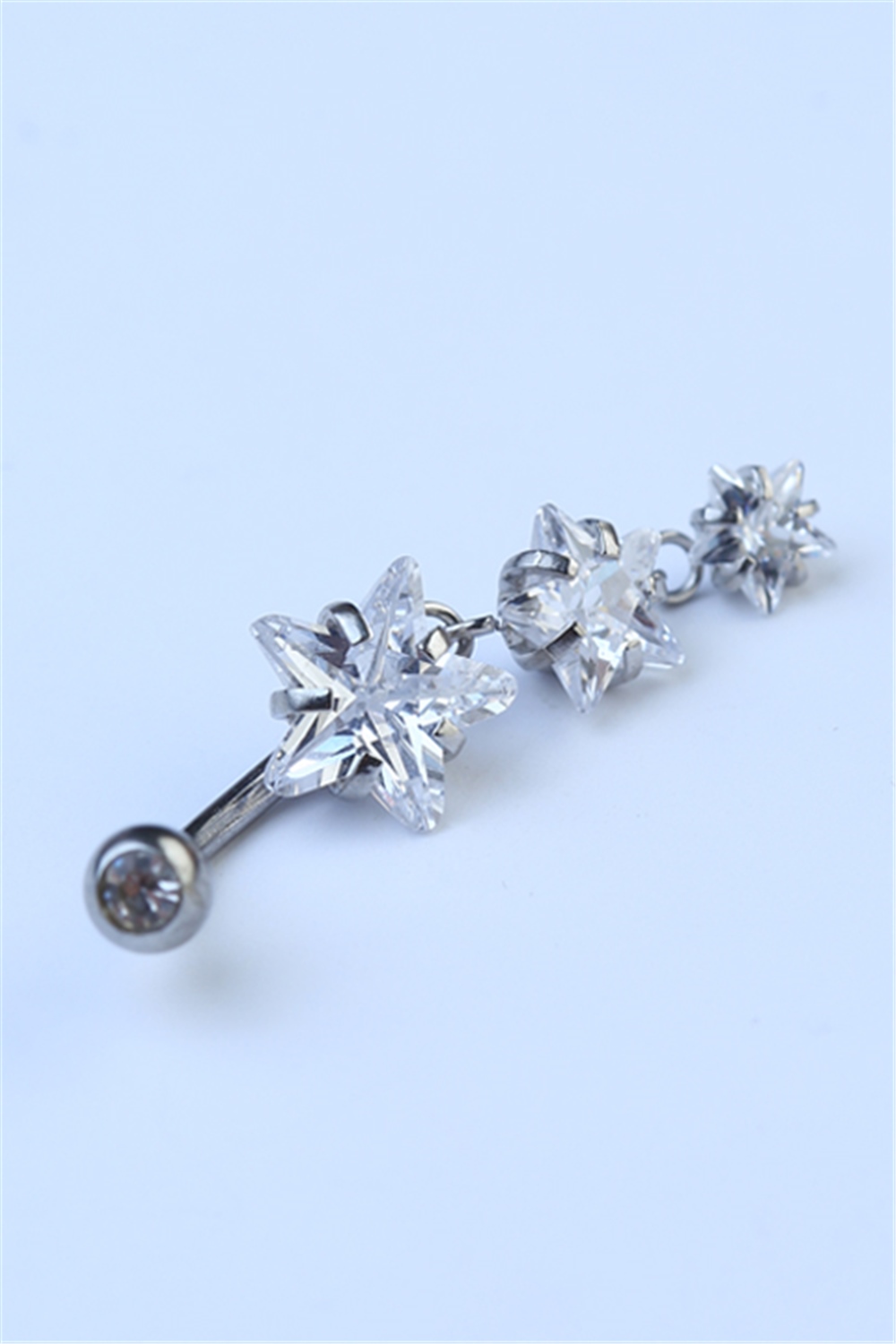 Üç Yıldız Sallantı Göbek Silver Piercing