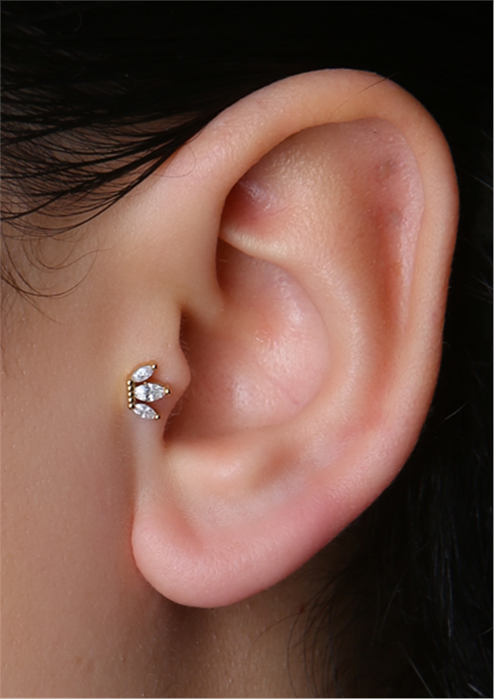 Üçlü Markiz Gold Piercing