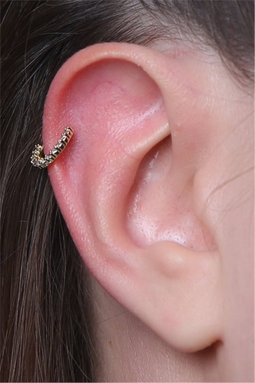 Yelpaze Sıkıştırmalı Halka Gold Piercing